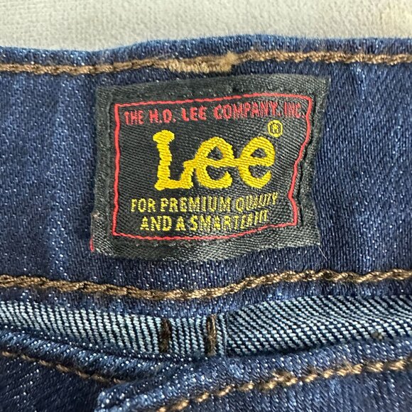 Lee Womens Mid Rise Straight Jeans Dark Wash Stretch Denim Size 6 Medium New - Picture 5 of 7